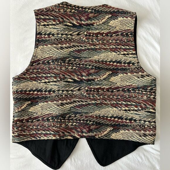 True Grit Men Vintage Aztec Cotton Tapestry Vest Size 3 USA Made - Picture 5 of 7